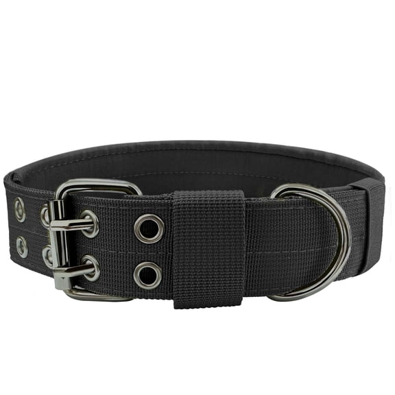 Heavy Duty Dog Collar for Large Dogs, Tactical Dog Collars with Metal Buckle & D Ring, 1.5" Width Thick Adjustable Nylon Collar for Medium Dogs