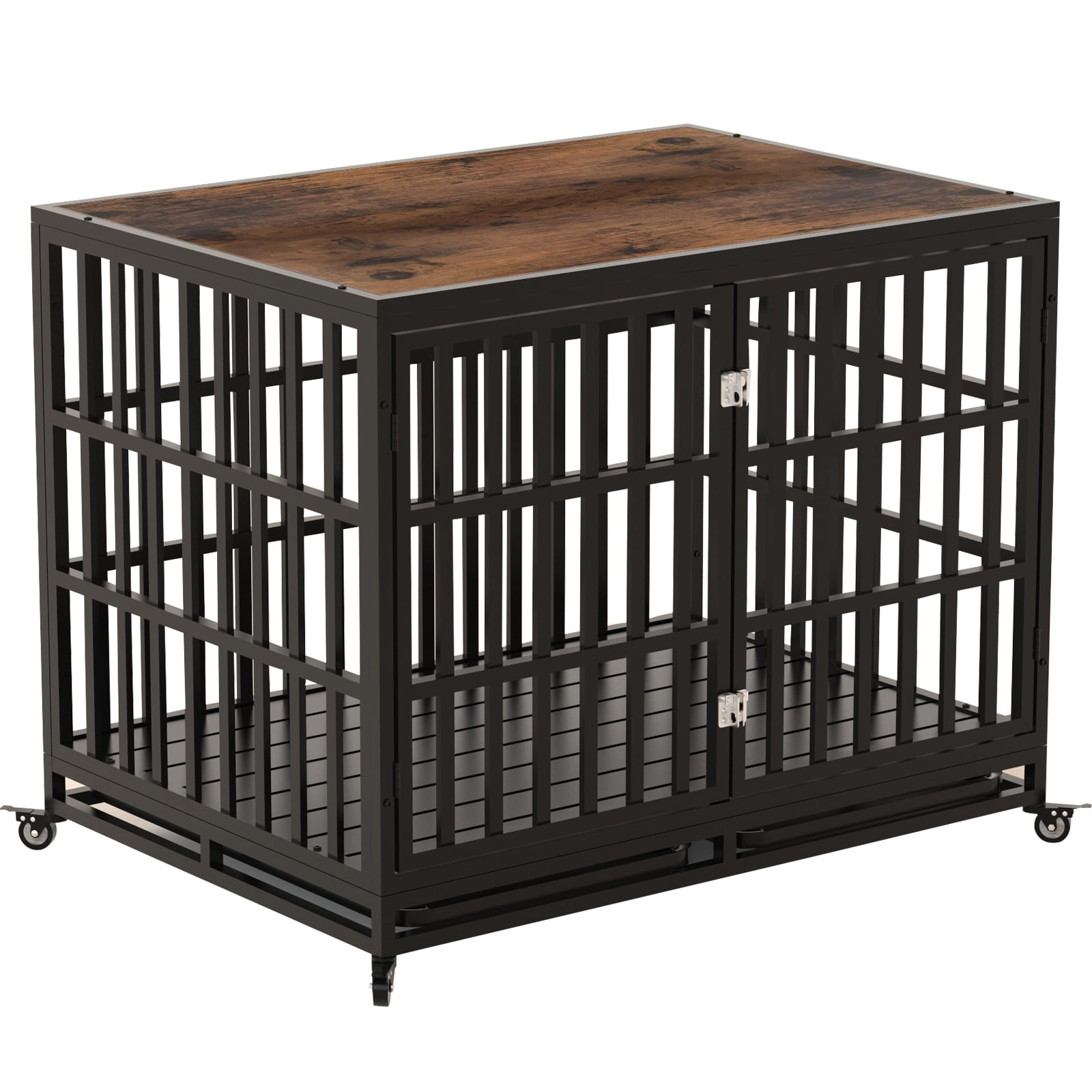 42 Inch Heavy Duty Dog Crate Furniture for Medium Large Dogs, Wooden ... - Inch Heavy Duty Dog Crate