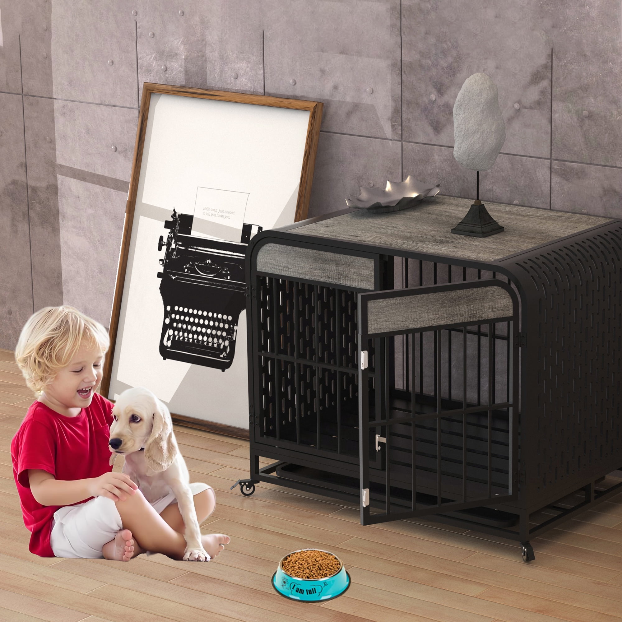 Heavy Duty Dog Crate Furniture Wooden Table Pet Dog Cage Photo Inspiration