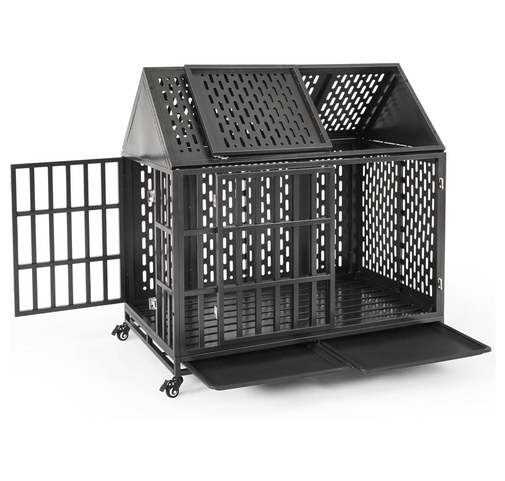Heavy Duty Dog Crate for High Anxiety Dogs, 46 Inch Indestructible