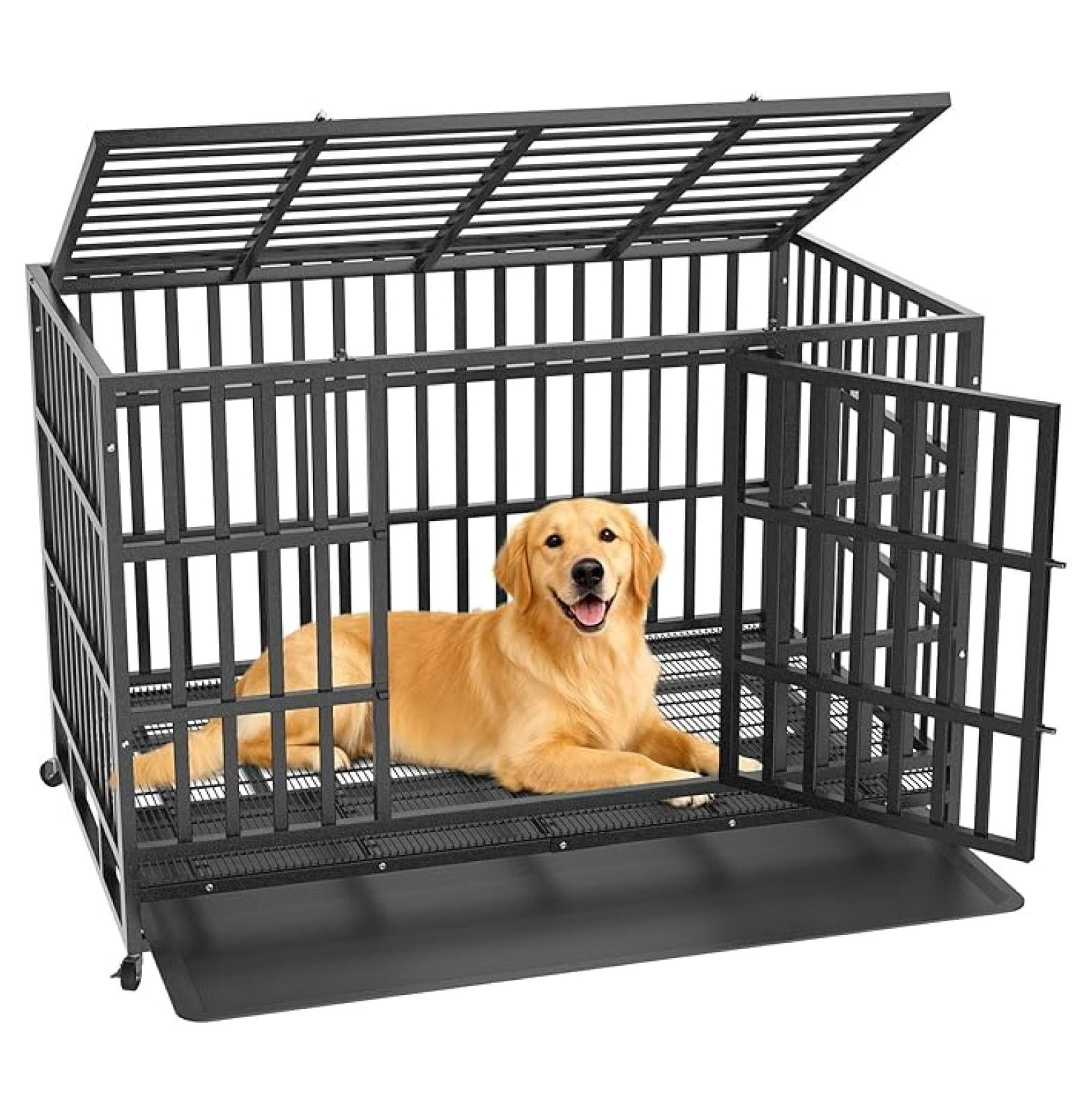 Heavy Duty Dog Crate Inch, Indestructible Dog Crate with Removable Tray — free download