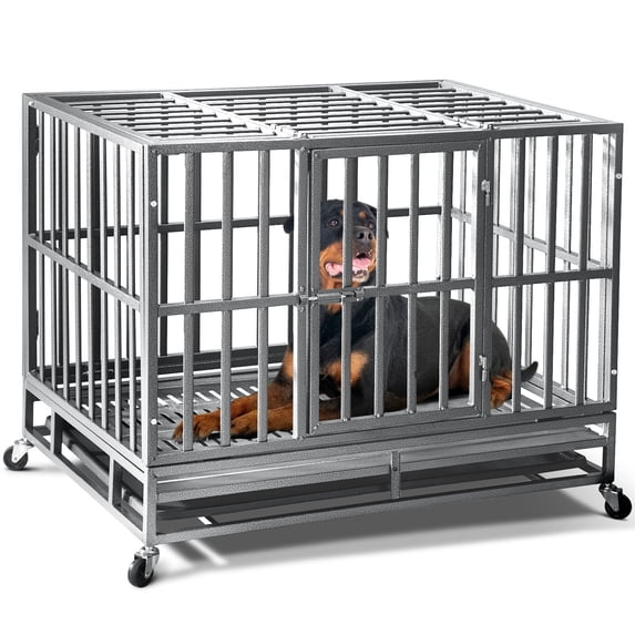 Heavy Duty Dog Crate With four Wheels, Dog Crates For Large Dogs ...