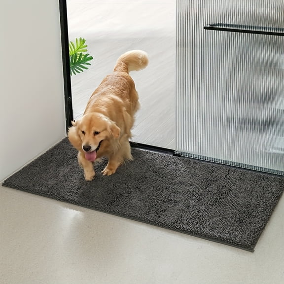 Heavy-Duty Dog Door Mat for Muddy Paws - Non-Slip, Quick-Dry Absorbent Floor Mat for All Dog Sizes - Washable Dirt-Trapping Entry Mat