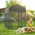 thumbnail image 1 of Heavy Duty Dog Kennel Cage Outside with Upgrade Secure Lock Dog Run Enclosure for Large Dogs,Black, 1 of 11
