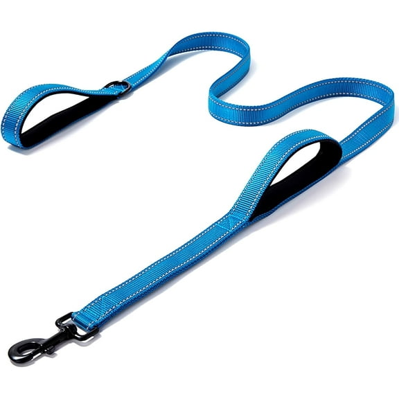 Heavy Duty Dog Leash - 2 Handles by Padded Traffic Handle for Extra Control, 6foot Long - Perfect for Medium to Large Dogs (6 ft,blue)
