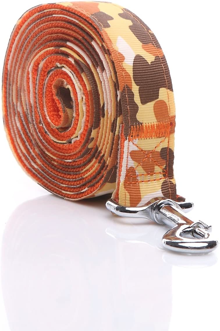 Heavy Duty Dog Leash, 4 Ft/ 6 Feet Long, 1 Inch Wide, Nylon Camouflage