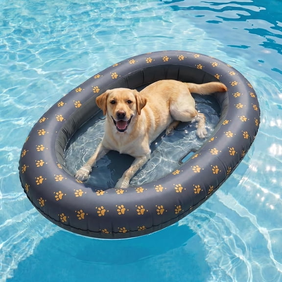 Heavy Duty Dog Pool Float for Small Medium Large Dogs, Supports Up to 200 lbs, Inflatable Dog Float Raft Non-Slip 66" x 46", Durable Polyester Pet Pool Float for Pool Lake Beach