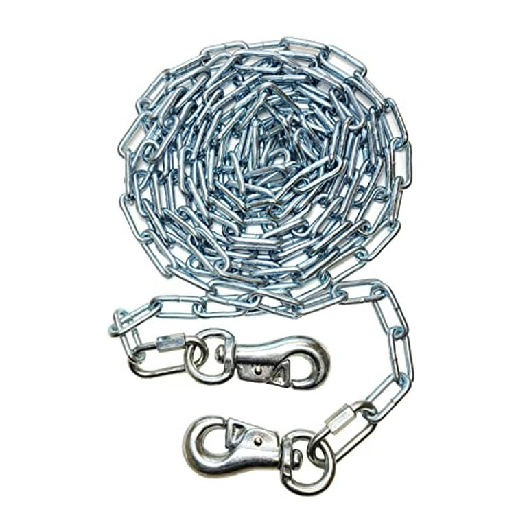 Heavy Duty Dog Runner Chain Dog Tie Out for Medium to Large Dogs Weld Steel Chain Dog Leash Chain 520lbs Capacity for Dogs Up to 85LBS 15FT Silver Walmart