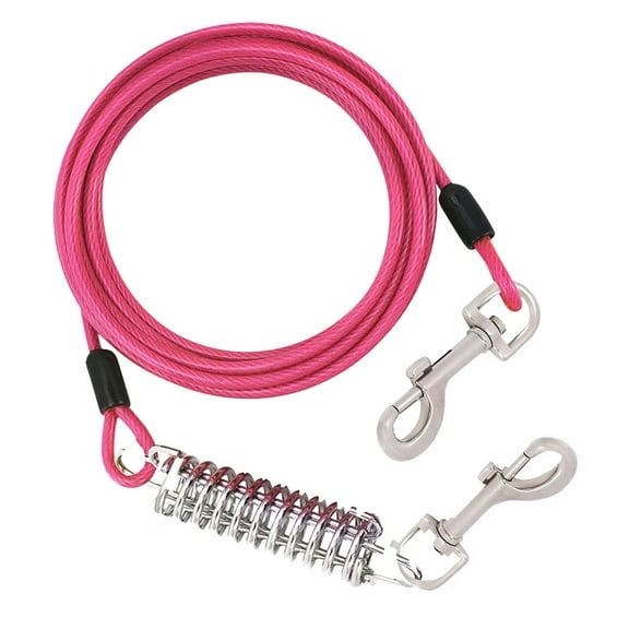 Heavy Duty Dog Tie Out 8m Long Leash with Spring and Swivel Clips Durable Runner Chains for Outdoor Activities and Camping