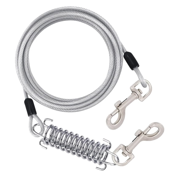 Heavy Duty Dog Tie Out Runner with Swivel and Spring for Secure Outdoor Yard Camping and Exercise