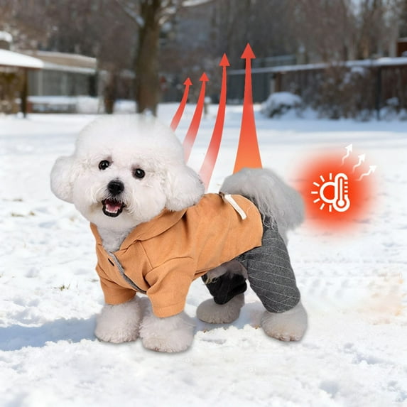 Heavy Duty Dog Winter Coat, 1 Pack, Windproof Thermal Snow Jacket for Cold Weather, Warm Puppy Clothes for Chihuahua Yorkie Outdoor Walking, Size S