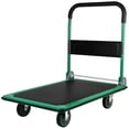 thumbnail image 1 of Heavy-Duty Dolly Cart with Silent Swivel  Wheels, 660lbs Weight Capacity, Foldable Large Size Platform Handtruck, Portable Push Cart Trolley for Easy Storage, Green, 1 of 6