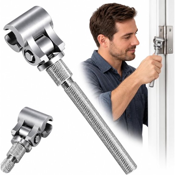 Heavy-Duty Door Hinge Adjustment Tool, Universal Hinge Wrench with Micro Adjustment & Steel Alignment for Sagging Doors, Residential/Commercial Repair