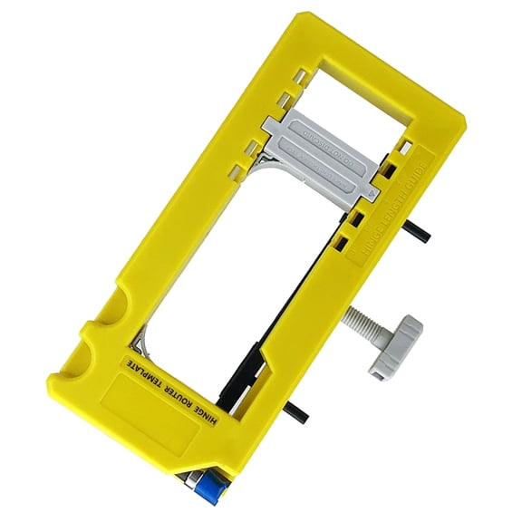 Heavy Duty Door Hinge Jig Router Template for Woodworking, Precision Hinge Installation Positioning Guide Tool, Fits 3 to 5 inches Length & 1/4 to 5/8 inches Radius Hinges (11.02 x 5.51 x 0.24 in)