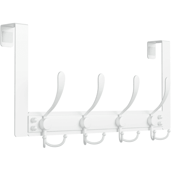 Heavy Duty Over The Door Hooks Rustproof - 25lb Over The Door Towel Rack for Bathroom, Over The Door Hanger, Door Towel Hanger, Over The Door Towel Hook, Coat Rack (1Pack, White)