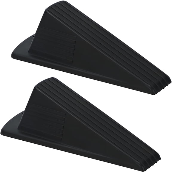 Heavy Duty Door Stopper - 2 Pack Rubber Non-Marring Door Stop for Large Gaps, 2Inch Tall Height Floor Mounted Doorstop with Strong Support for Home & Commercial Use
