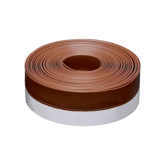Heavy Duty Door Weather Stripping 16Ft, Adhesive Draft Stopper Tape for Shower Sliding Doors Window Gap Sealer Waterproof Door Seal Strip​​ (Brown)