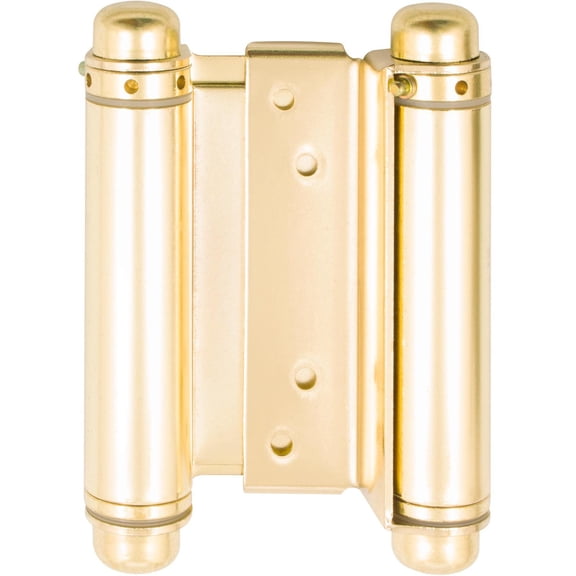 Heavy-Duty Double Acting Spring Hinge, 4 Inches, Fits Doors 7/8" to 1-1/8" Thick, 1-Pack, Polished Brass by Stone Harbor Hardware