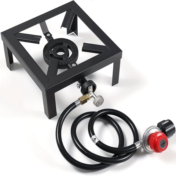 Heavy Duty Double Burner Propane Stove with CSA Listed 20PSIG Regulator, Compact Portable for Camping BBQ RV Outdoor Cooking