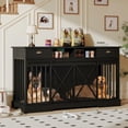 Heavy Duty Double Dog Crate Furniture for 2 Dogs – Extra Large Wooden ...