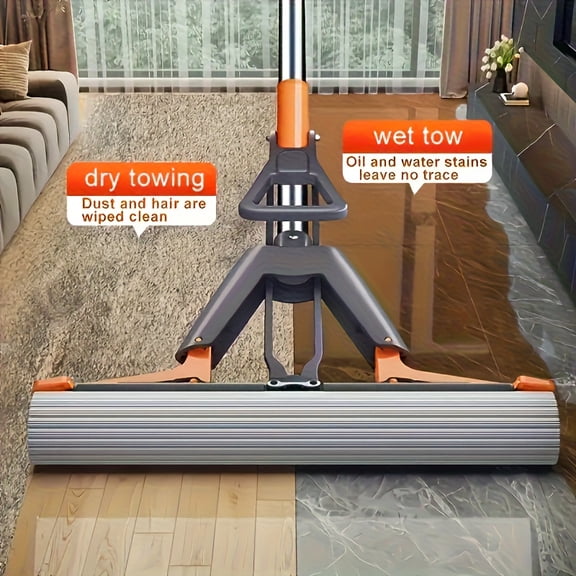 Heavy-Duty Double Fold Sponge Mop - Hands-Free, No-Rinse, Quick-Dry for Hardwood & Tile Floors. Perfect Gift For 2026.