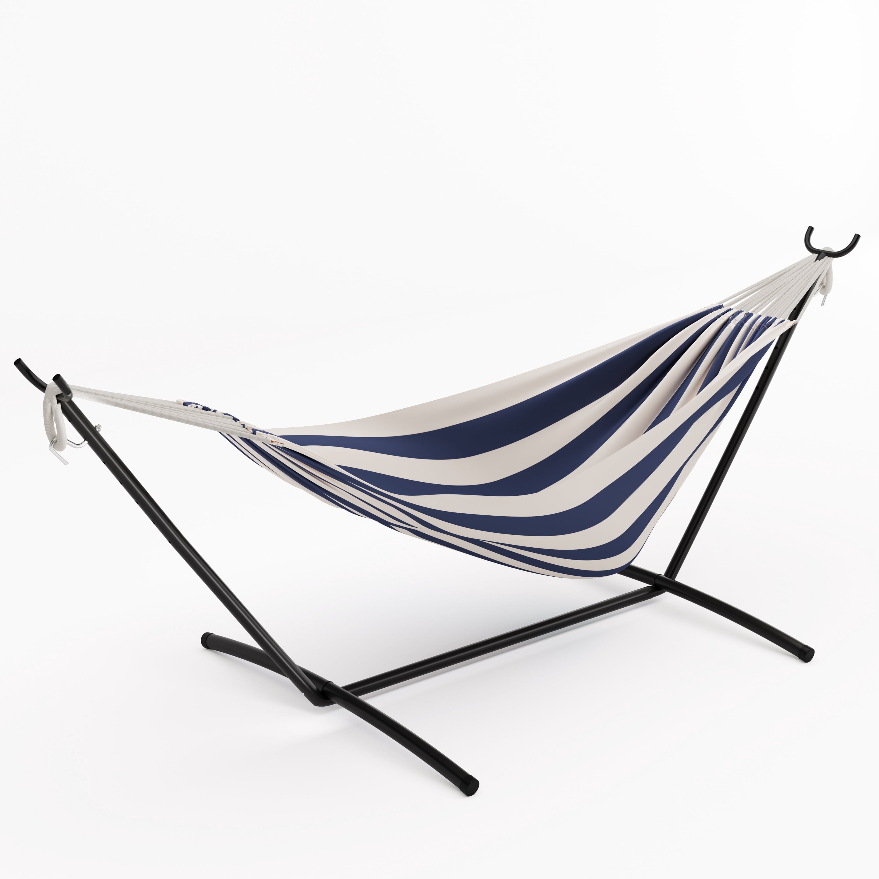 Heavy Duty Double Hammock with Steel Stand, Adjustable 2 Person Hammock Chair, Portable Indoor/Outdoor Swing, 450 lbs Capacity, Backyard, Garden, Camping, Includes Carry Bag