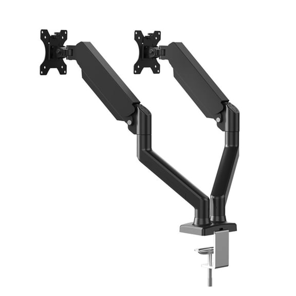 Heavy Duty Double Monitor Desk Mount With Full Motion Articulating Arms Black