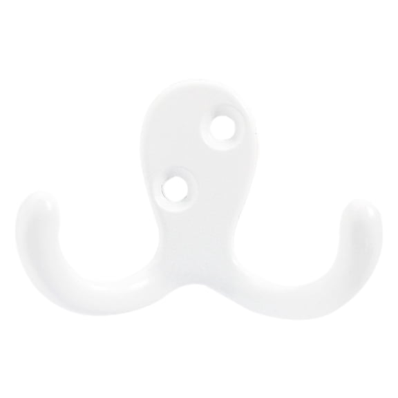 Heavy Duty Double Prong Coat Hooks, Wall Mounted Wreath Hook with Screw, Retro Double Hooks Utility Hooks for Coat, Scarf, Bag, Towel, Key, Cap, Cup, Hat, 1 Pcs, 2.8x1.1x1.78"