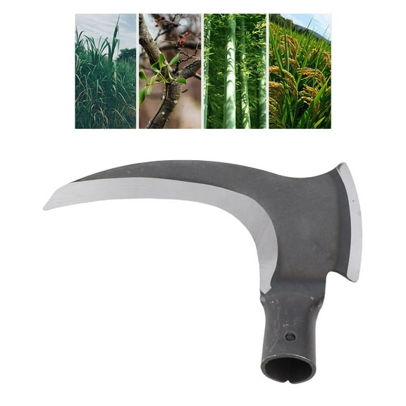 Heavy,Duty Double Sickle, High Manganese Steel Blade For Efficient Weeding  Yard Work, Wood Handle
