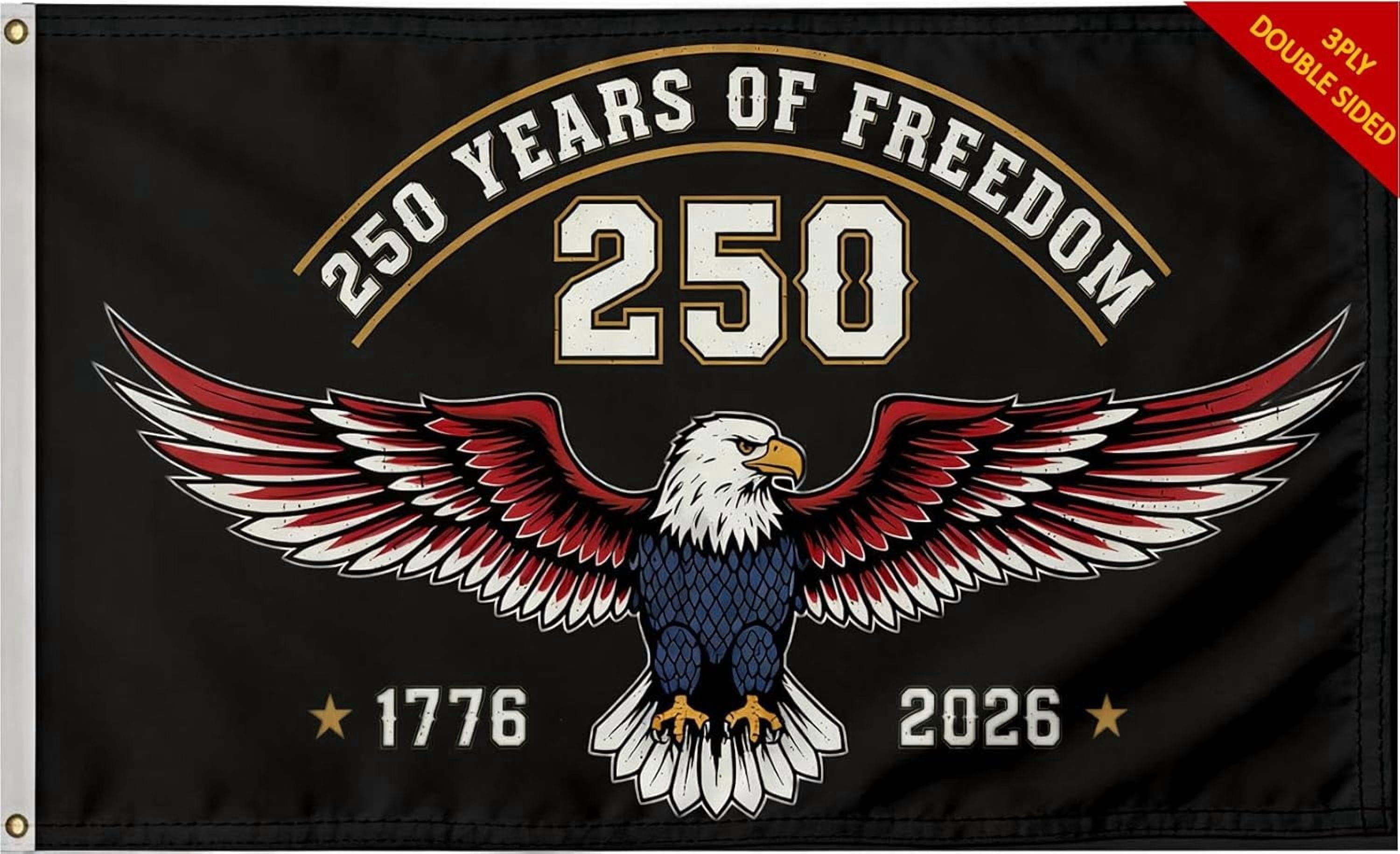 Heavy Duty Double Sided America 250 Years of Freedom Flag 3X5FT 3ply ...