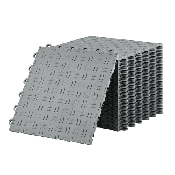 Heavy Duty Double-Sided Non-Slip Garage Floor Mats – 50 Pack 12"x12" interlinked PVC Tiles – Durable Anti-Slip Car Interior Protection for Garage, Basement, Workshop, Repair Shop