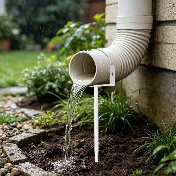 Heavy Duty Downspout Support Bracket 10.8" – Metal Ground Stake for Water Line & Gutter Pipe – Secure Fixing Clamp for Garden Irrigation & Drainage