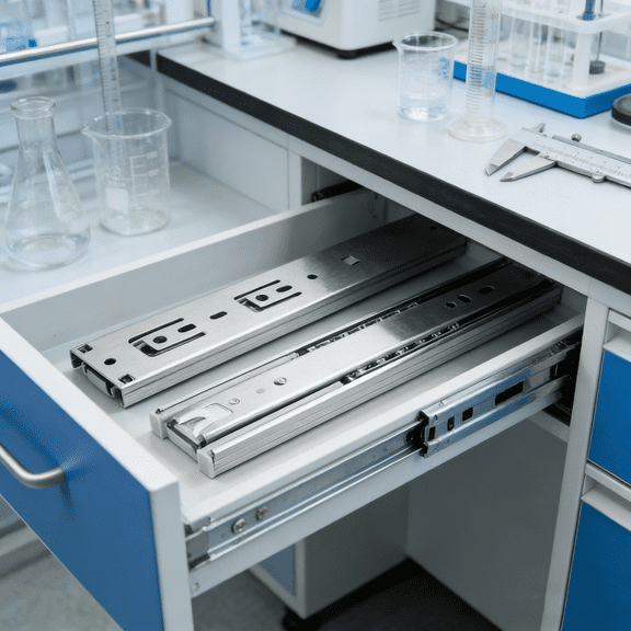 Heavy Duty Drawer Slides, 3-Section Soft Close Ball Bearing Mute Drawer Track, Stainless Steel Cabinet Rails Side Mount - 1 Pair