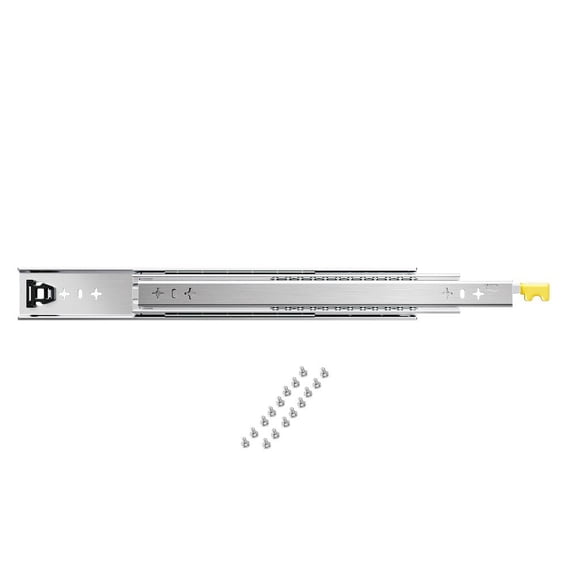 Heavy Duty Drawer Slides 30inch, 1 Pair Locking Drawer Slides 250lbs Load Capacity, Side Mount Ball Bearing, 3-Fold Full Extension