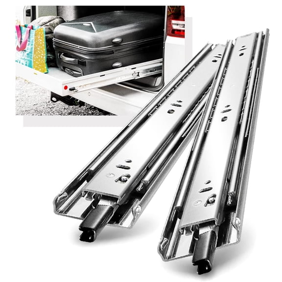Heavy Duty Drawer Slides Full Extension Side Mount 12 14 16 18 20 22 24 26 28 30 32 34 36 40 Inch Metal Rails Track Guide Glides Runners 150 Lbs 1 Pair (Without Lock, 20 inch)