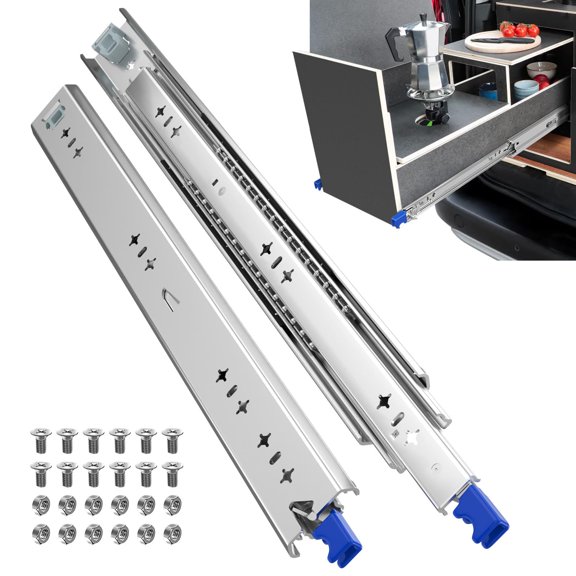 Heavy Duty Drawer Slides with Lock 12 Inch,Full Extension Ball Bearing Slides for Tool Cabinets, Workbenches, Cold-Rolled Steel(with Lock, 250lb