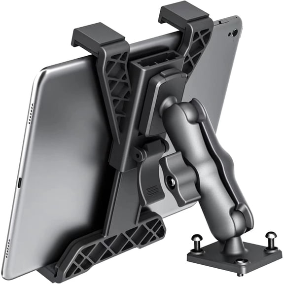 Heavy Duty Drill Base Tablet Holder Car Mount Dashboard for 7" - 11.5" Tablets, iPad/iPad Mini Samsung Galaxy, Multi-Angle, Industrial, Black
