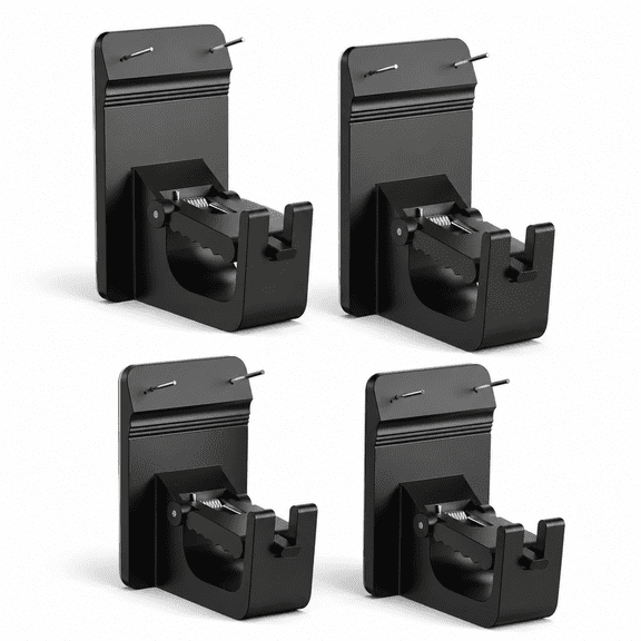 Heavy Duty No Drill Curtain Rod Brackets, Adhesive & Invisible Nail Curtain Rod Holders, 30+ LB Load, Damage Free Hooks for Wall Bathroom Kitchen (4 Pack)
