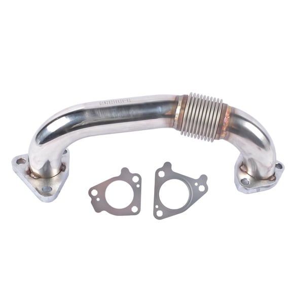 Heavy Duty Driver Side Exhaust Up Pipe for Chevy/GMC Sierra/Silverado 2500/3500 HD, DP0127, 2001-2016 Duramax 6.6L Diesel Engine
