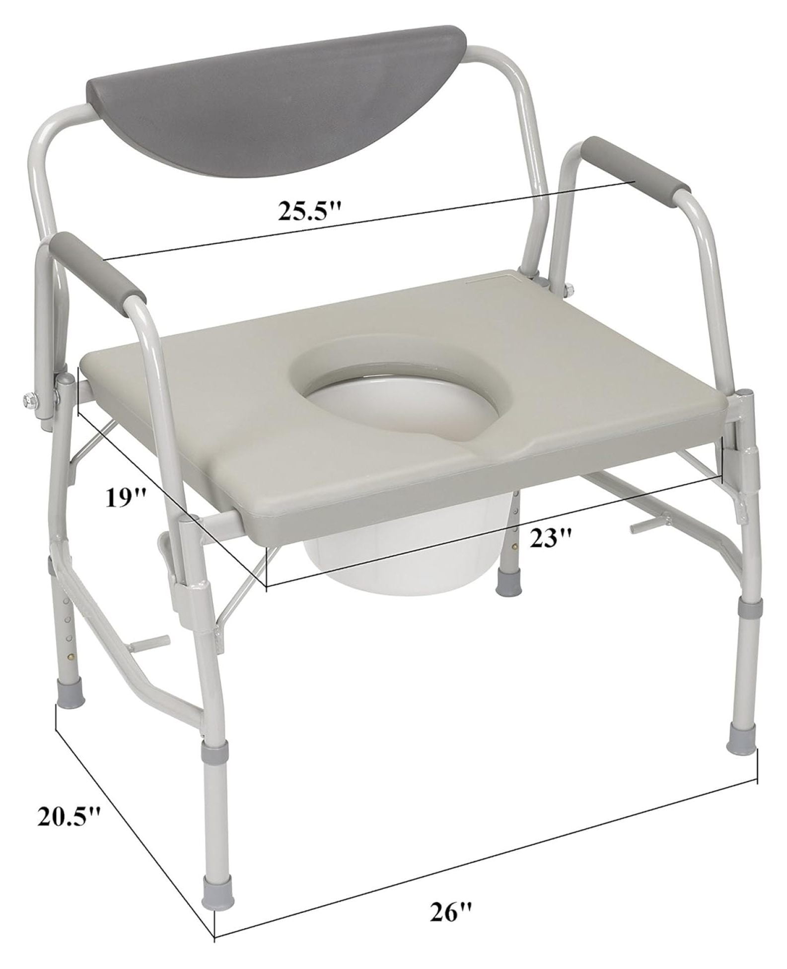 Heavy Duty Drop Arm Bariatric Commode Bedside Commode Toilet Chair 1000
