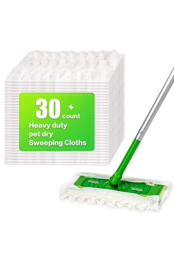 Heavy Duty Dry Sweeping Cloths for Sweeper Mop, Microfiber Duster Mop Pads Refills for Cleaning Hardwood Floor Dust and Pet Hair, Disposable (30Pcs)