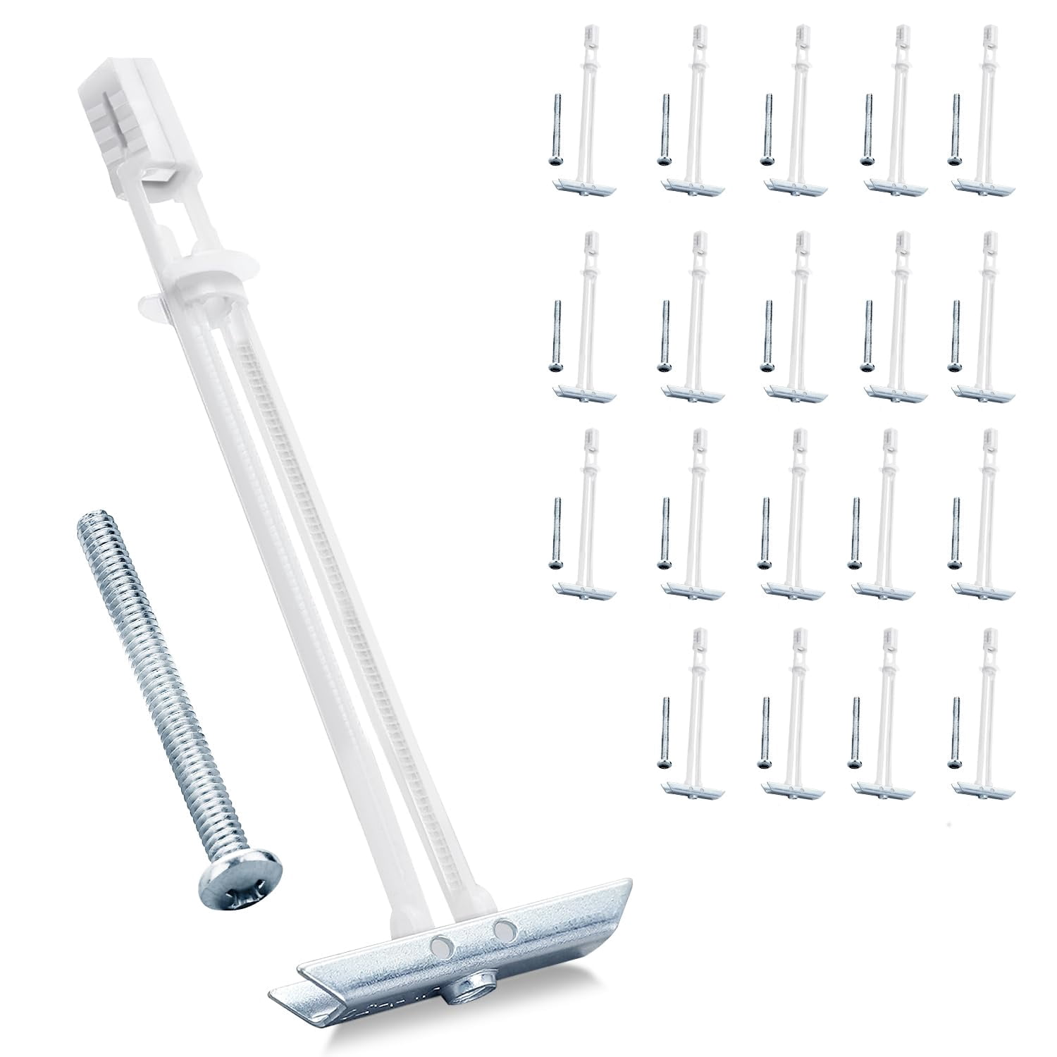 Heavy Duty Drywall Anchor Bolts With 1/4"-20 Fastener Suitable For TV Mounting Hollow Wall Anchor Bolt Screw Kit Supports Up To 270 Lbs Each On 1/2 Inch Drywall Pack Of 10