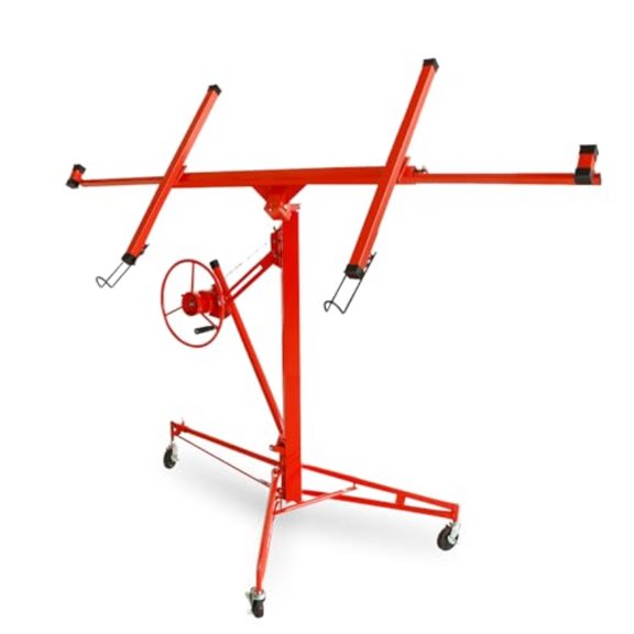 Heavy-Duty Drywall Lift & Panel Hoist with Rolling Caster - Portable Manual Operation Tool Suitable for Drywall Installation/Removal, Ceiling/Wall - Construction Tools, 150LB Capacity (No Required)