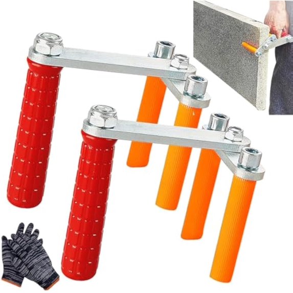 Heavy Duty Drywalls Carriers Tool with Nonslip Handle, Multifunctional Panel Lifter for Lifting Slabs, Doors, Glass & Granite, Ergonomic Back Saver Lifting Clamp, for Movers & Home Use