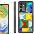 thumbnail image 1 of Heavy Duty Dual Layer Hybrid Phone Case for Samsung Galaxy S24 FE 5G with Tempered Glass Screen Protector, by OneToughShield - Abstract Color, 1 of 4