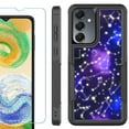 thumbnail image 1 of Heavy Duty Dual Layer Hybrid Phone Case for Samsung Galaxy S24 FE 5G with Tempered Glass Screen Protector, by OneToughShield - Constellations, 1 of 4