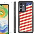 thumbnail image 1 of Heavy Duty Dual Layer Hybrid Phone Case for Samsung Galaxy S24 FE 5G with Tempered Glass Screen Protector, by OneToughShield - Flag / USA, 1 of 4