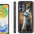 thumbnail image 1 of Heavy Duty Dual Layer Hybrid Phone Case for Samsung Galaxy S24 FE 5G with Tempered Glass Screen Protector, by OneToughShield - Fox Autumn, 1 of 4