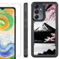 thumbnail image 1 of Heavy Duty Dual Layer Hybrid Phone Case for Samsung Galaxy S24 FE 5G with Tempered Glass Screen Protector, by OneToughShield - Fuji Sakura, 1 of 4