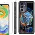 thumbnail image 1 of Heavy Duty Dual Layer Hybrid Phone Case for Samsung Galaxy S24 FE 5G with Tempered Glass Screen Protector, by OneToughShield - Glowing Rose, 1 of 4
